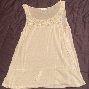 Ann Taylor Loft White Embroided Tank